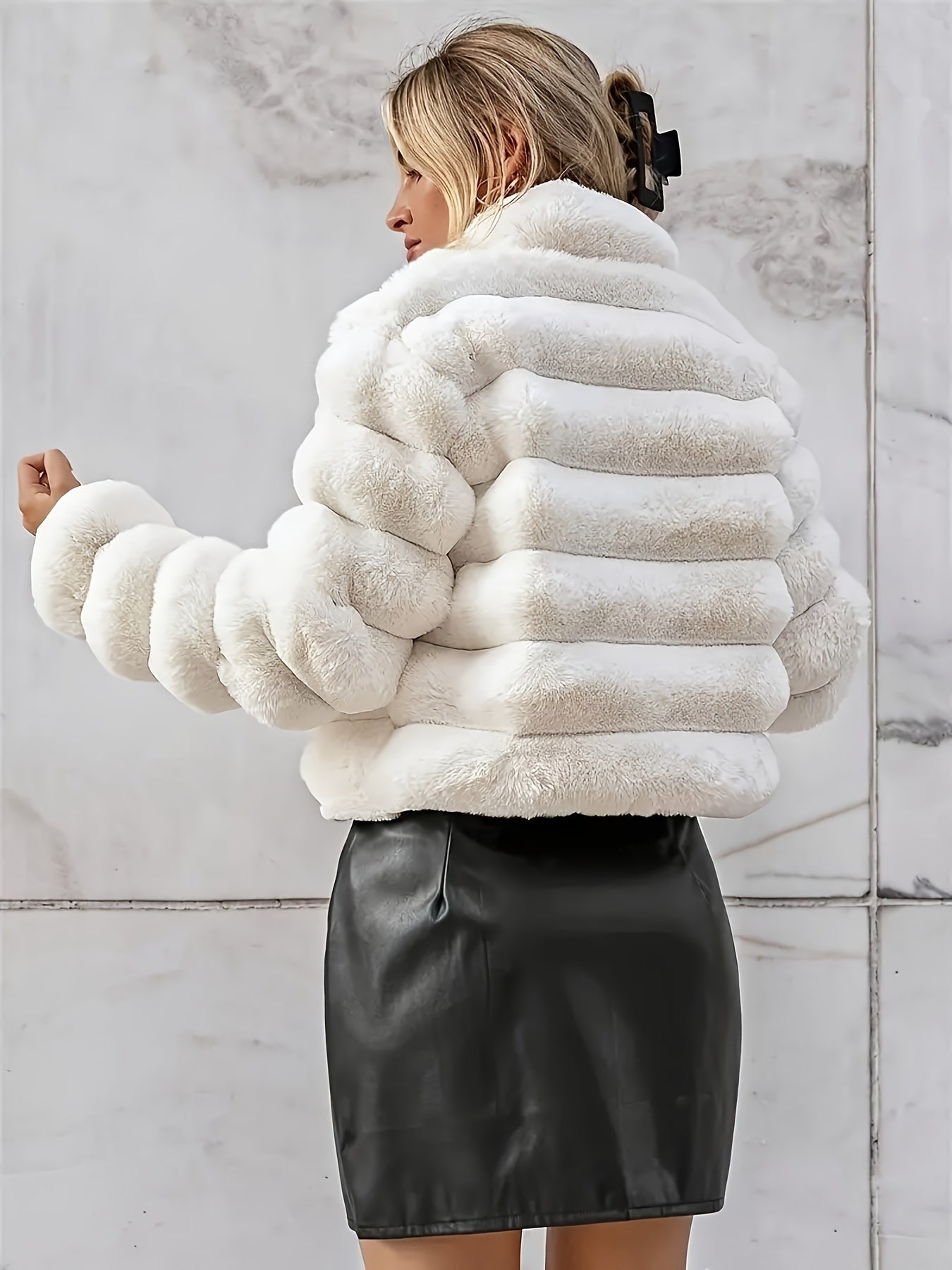 Autumn and winter new European and American imitation fur jacket short style for women, versatile and light luxury style